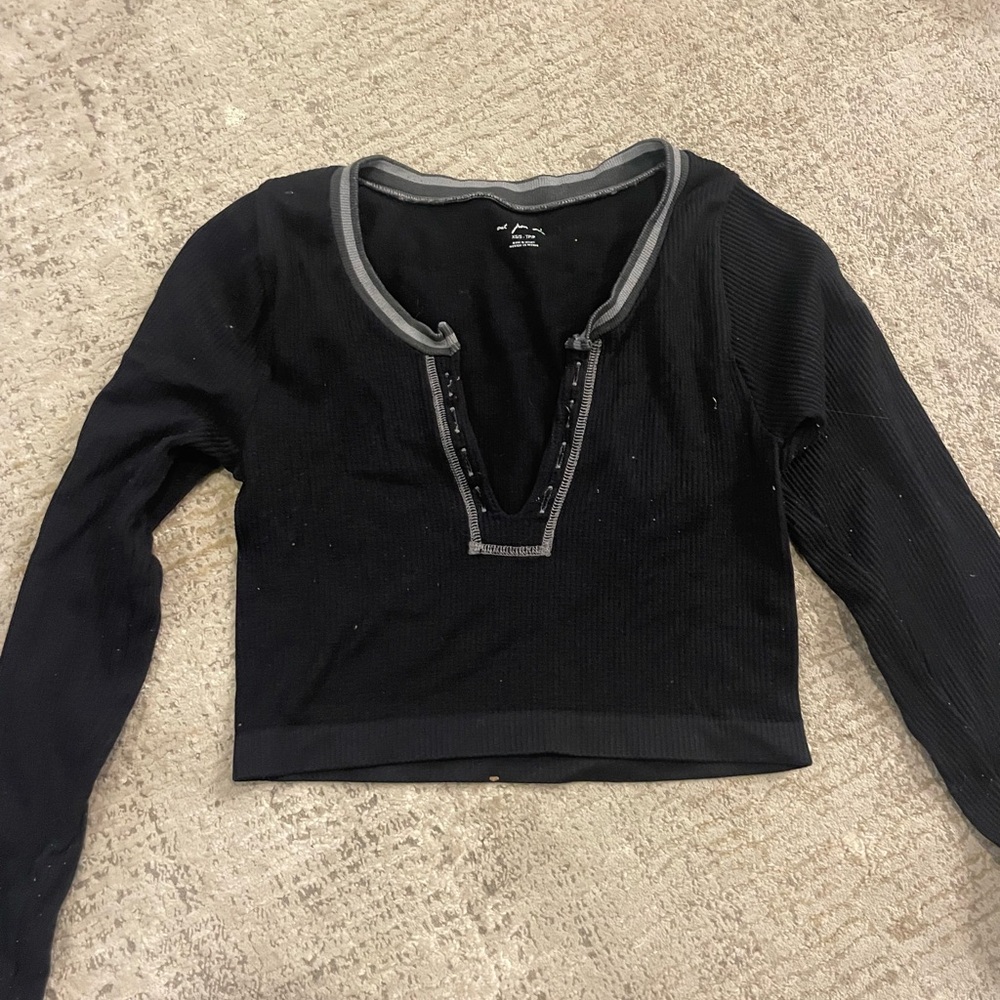 Urban Outfitters Black Embellished Crop Blouse